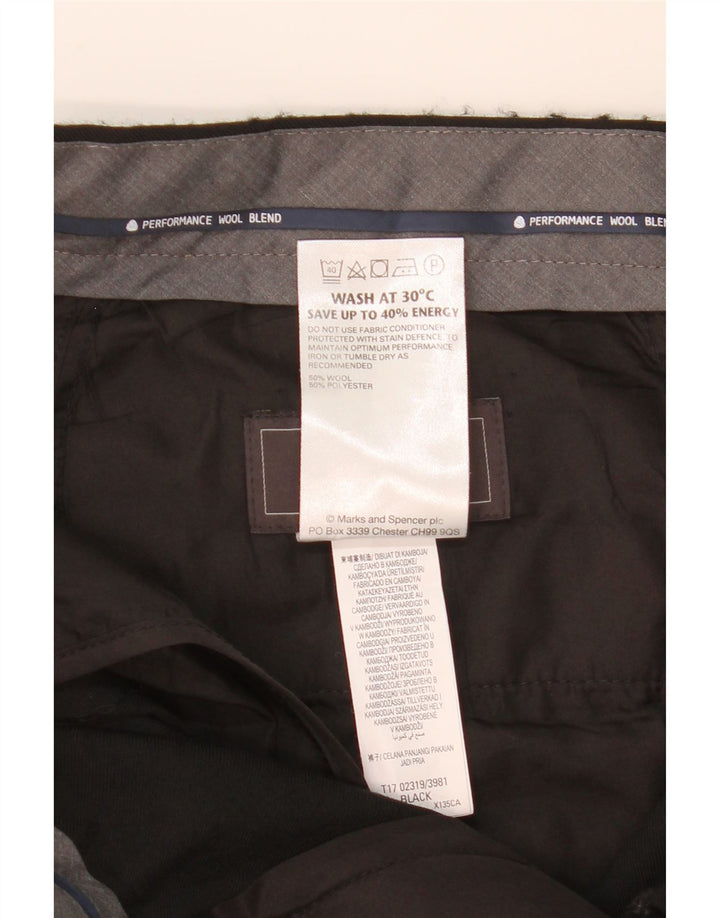 MARKS & SPENCER Pantalon de costume coupe classique pour homme W34 L31 Laine noire