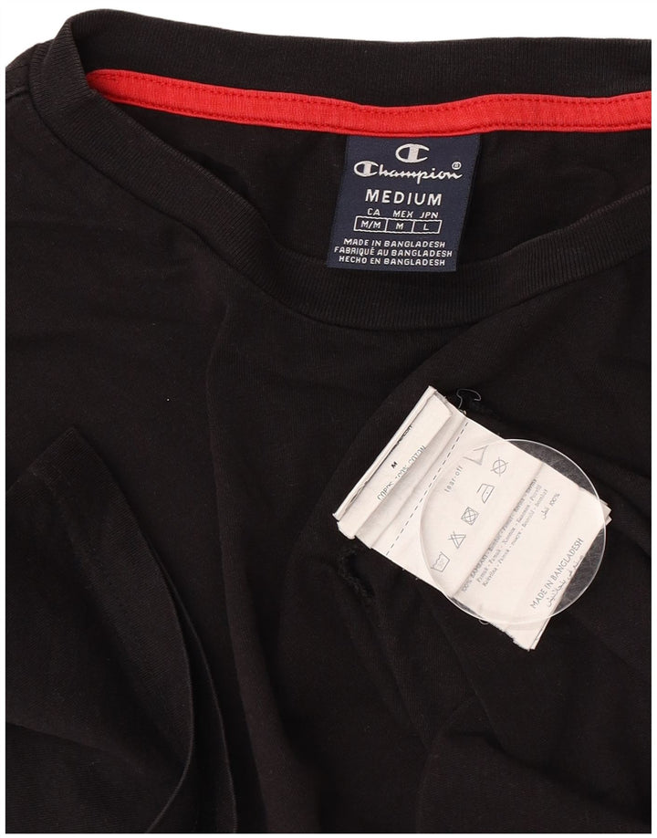 T-shirt da uomo Champion Top in cotone nero medio