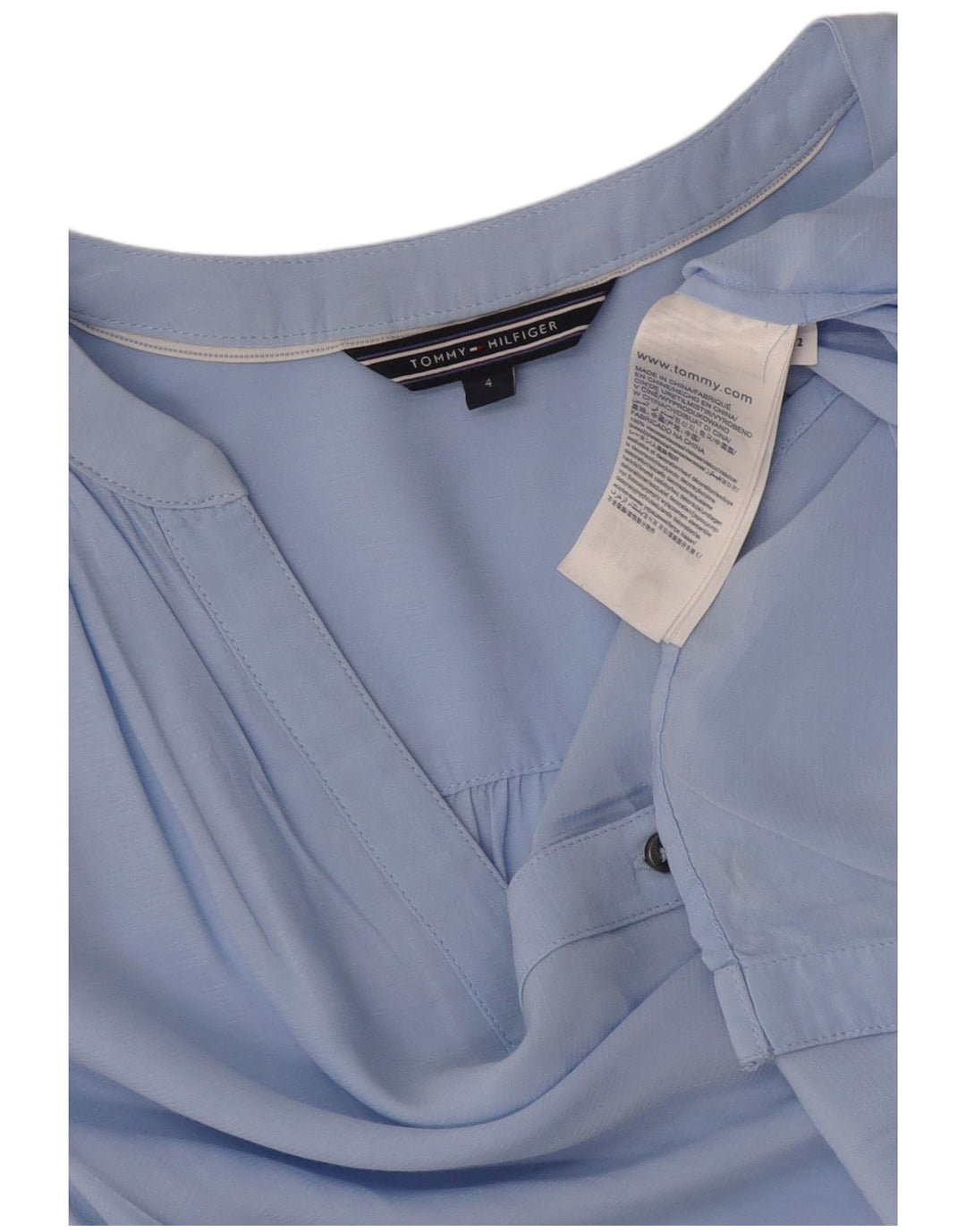 Tommy Hilfiger Womens Shirt Blouse US 4 Small Blue Viscose