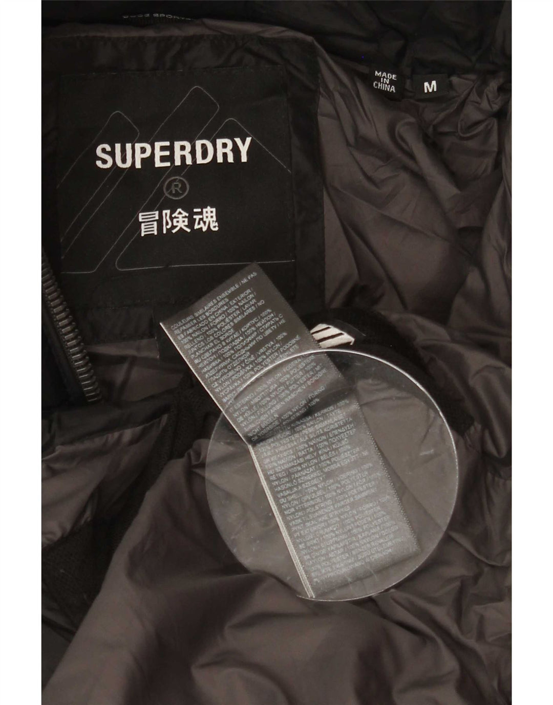 Superdry Chaqueta Acolchada Con Capucha Para Hombre UK 38 Medium Negro Poliéster
