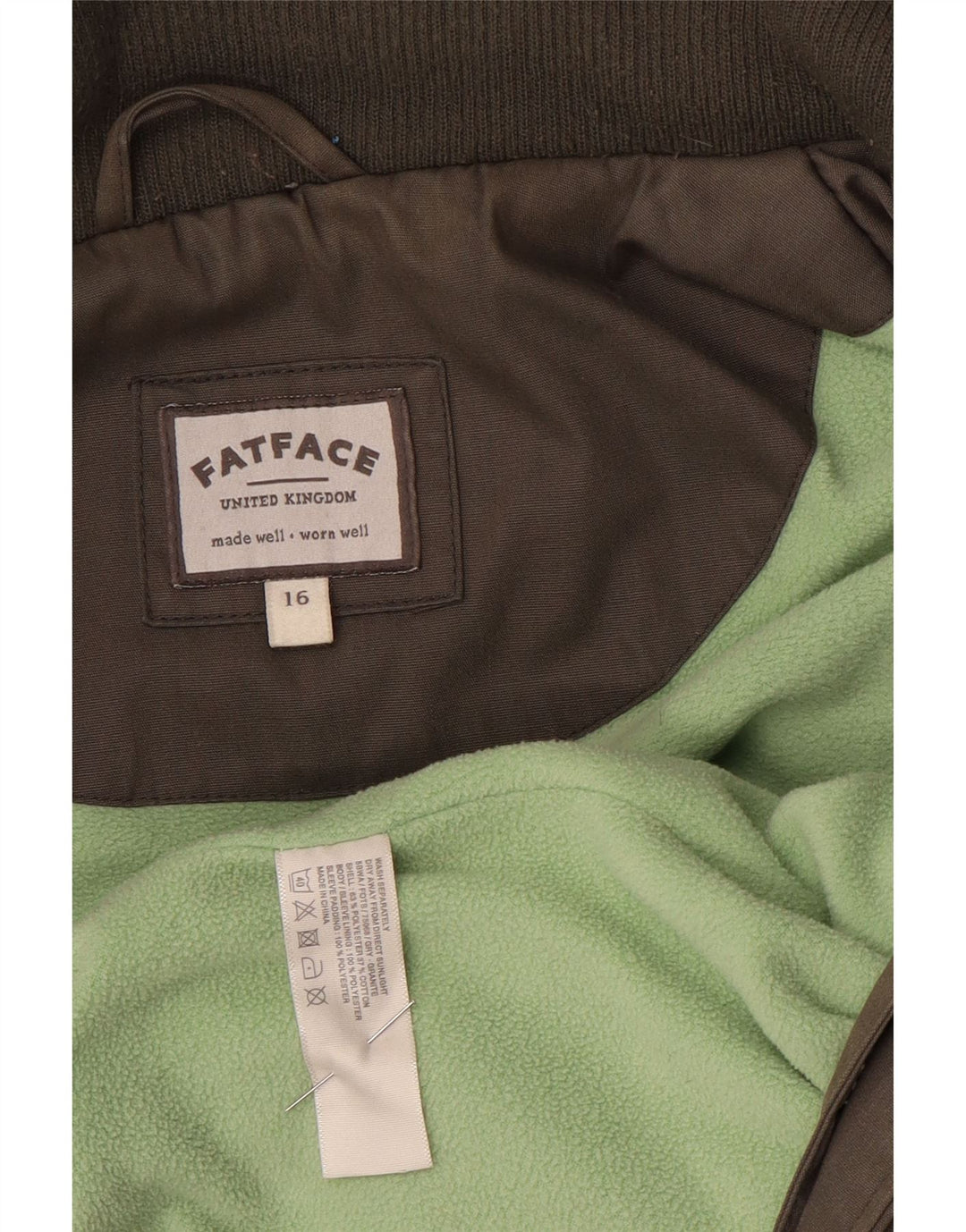 Fat Face Womens Hooded Windbreaker Jacket UK 16 Large Grey Cotton