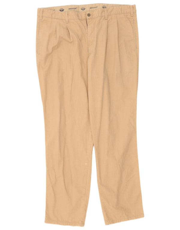 Dockers Mens Pegged Chino Trousers W40 L32 Beige Cotton