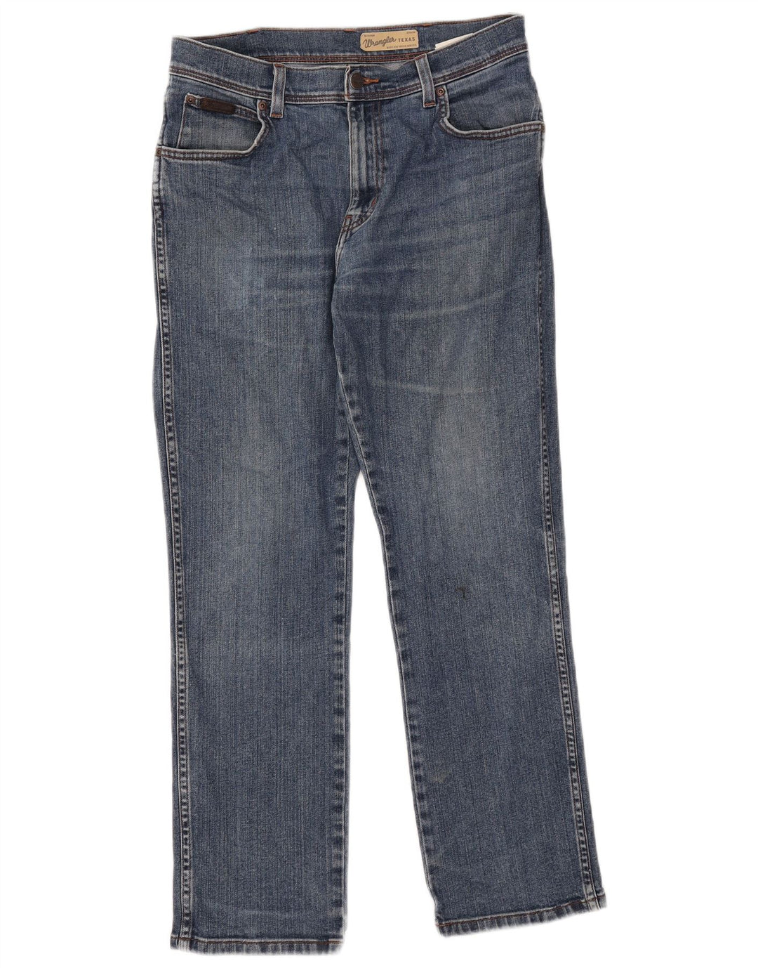 Wrangler Mens Texas Straight Jeans W32 L30 Blue Cotton