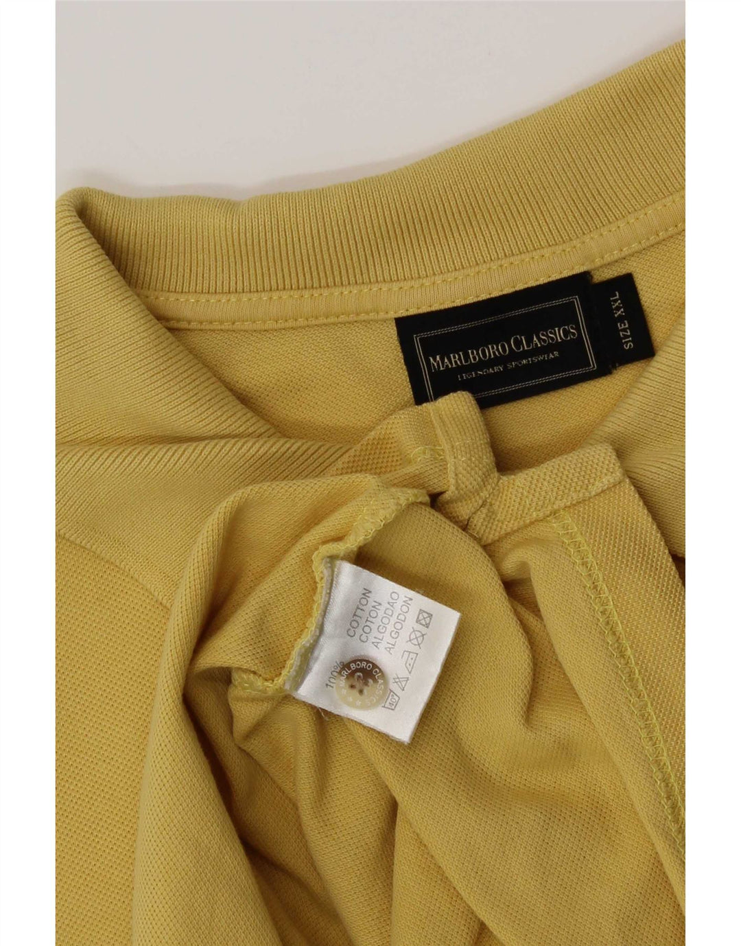 Polo da uomo Marlboro Classics 2XL in cotone giallo