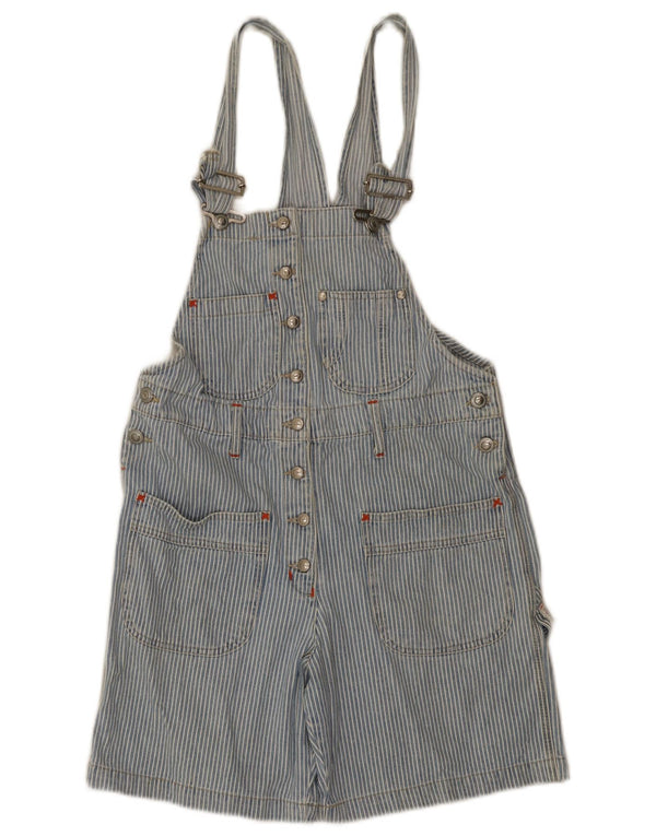 Onyx Womens Dungarees Denim Shorts Small W30 Blue Pinstripe Cotton