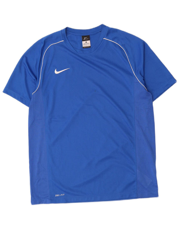 Nike Mens Dri Fit T-Shirt Top Large Blue Polyester