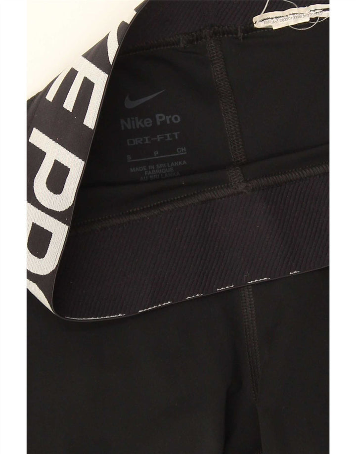 Nike Womens Dri Fit Graphic Leggings UK 8 Small Black