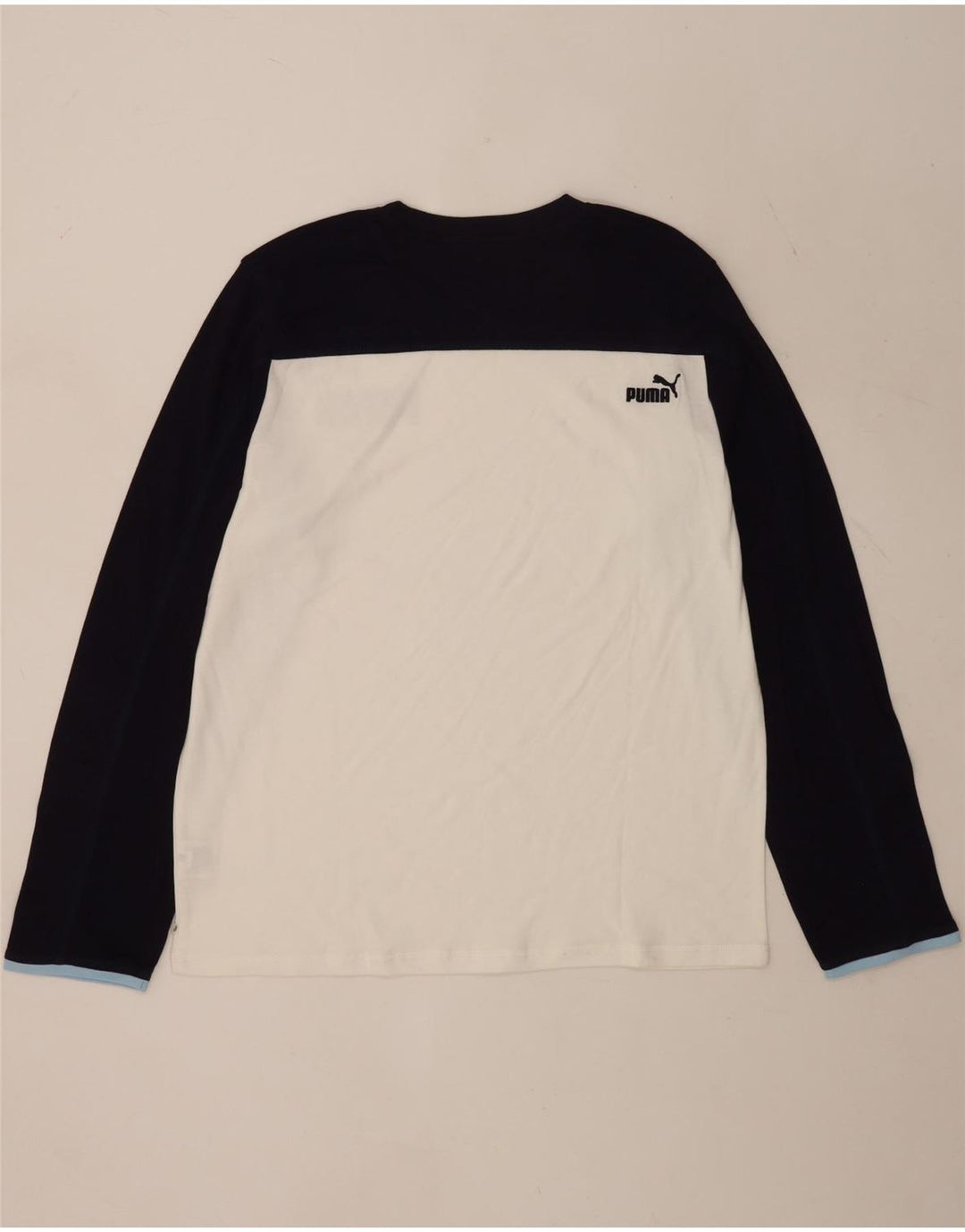 Puma Mens Graphic Top Long Sleeve XL White Colourblock Cotton