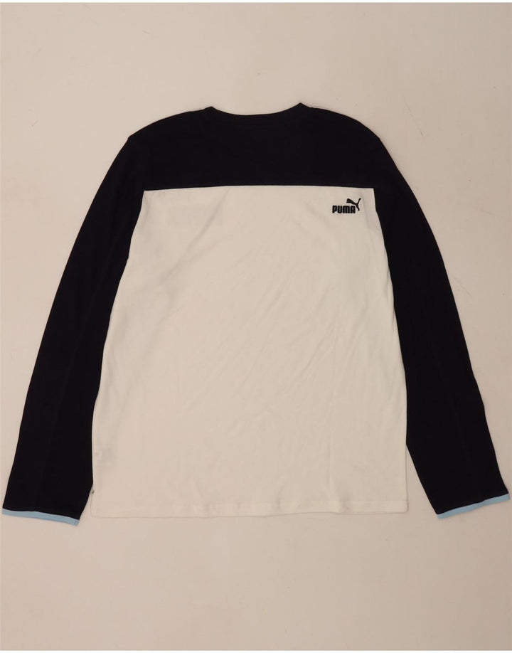 Puma Mens Graphic Top Long Sleeve XL White Colourblock Cotton