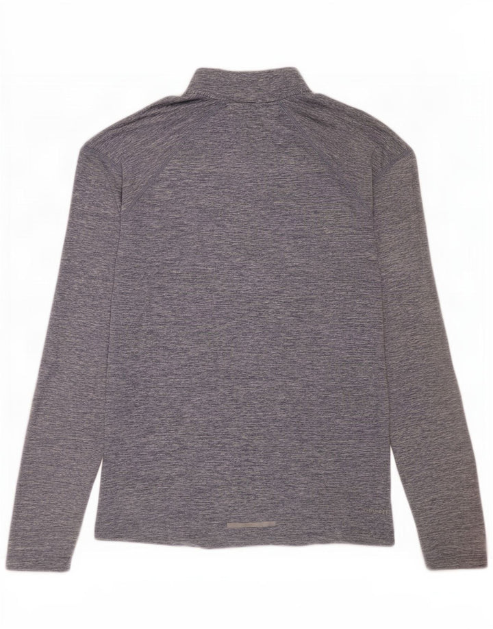 Nike Dri Fit Zip Neck Pull Survêtement Haut Petit Gris Moucheté