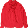 FINK MODELL Womens Front Tie Shirt Blouse UK 10 Small Red Vintage Fink Modell and Second-Hand Fink Modell from Messina Hembry 