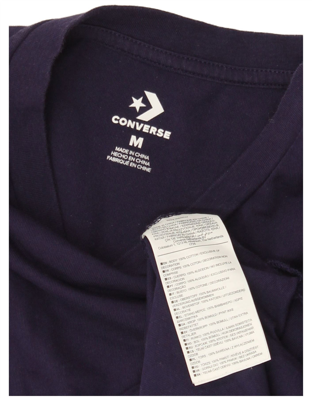 CONVERSE Top da donna a maniche lunghe UK 14 cotone viola medio