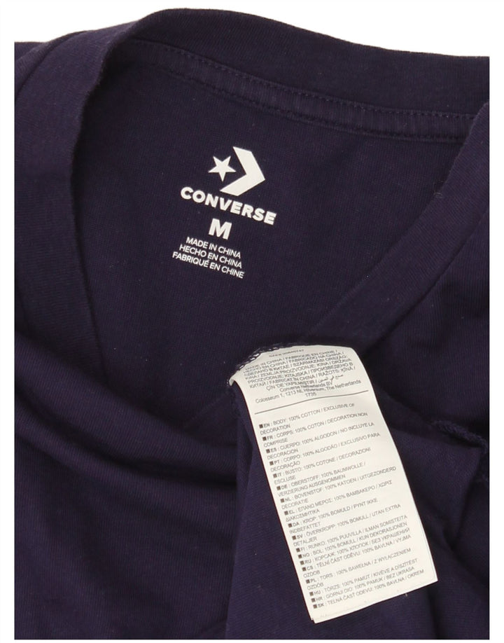 CONVERSE Top da donna a maniche lunghe UK 14 cotone viola medio