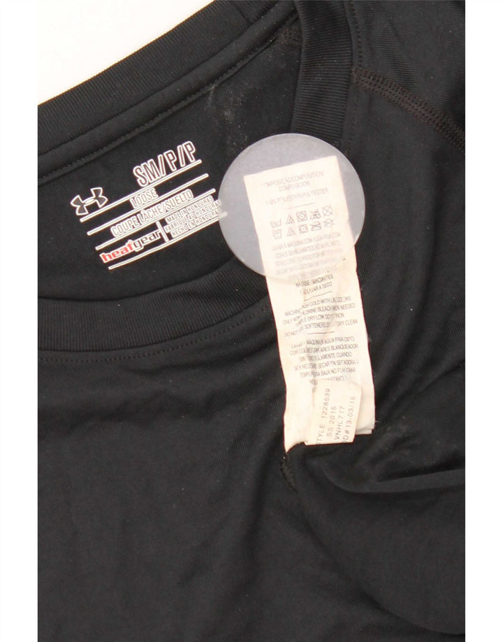 Under Armour Mens Heat Gear T-Shirt Top Small Black Polyester