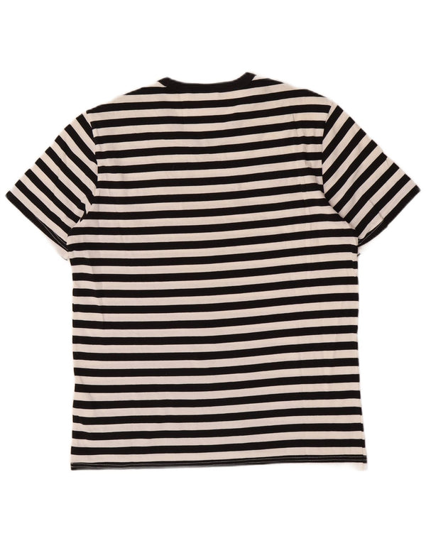 Champion Mens Graphic T-Shirt Top Medium Black Striped Cotton