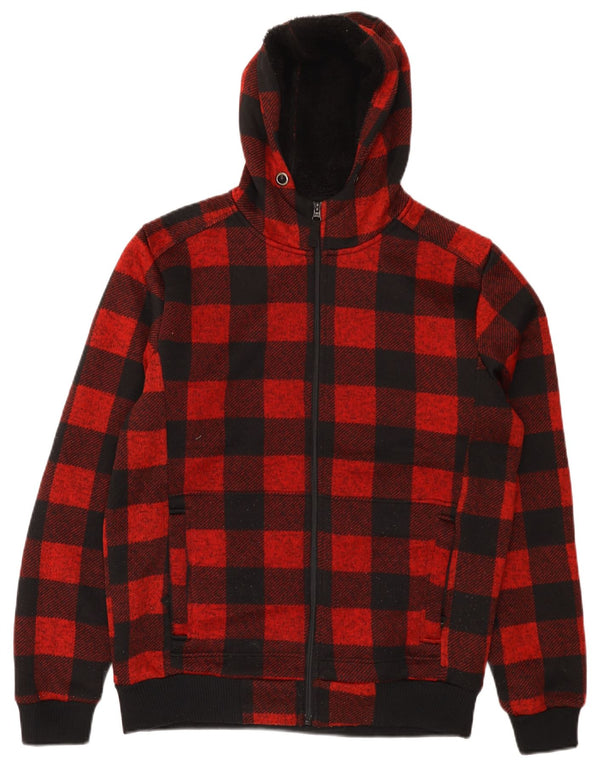 Mountain Warehouse Herre Sherpa Zip Hættetrøje Sweater Medium Rød Gingham