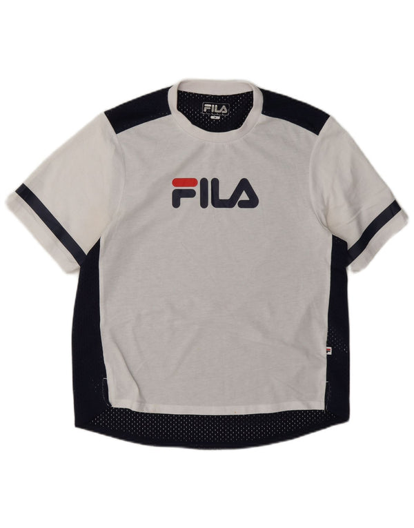 Tricou cu grafic Fila pentru femei Top UK 14 Medium White Colorblock Poliester