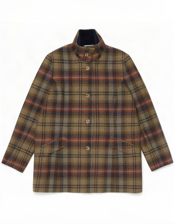 Abrigo para mujer Magee UK 44 Lana a cuadros color caqui mediano