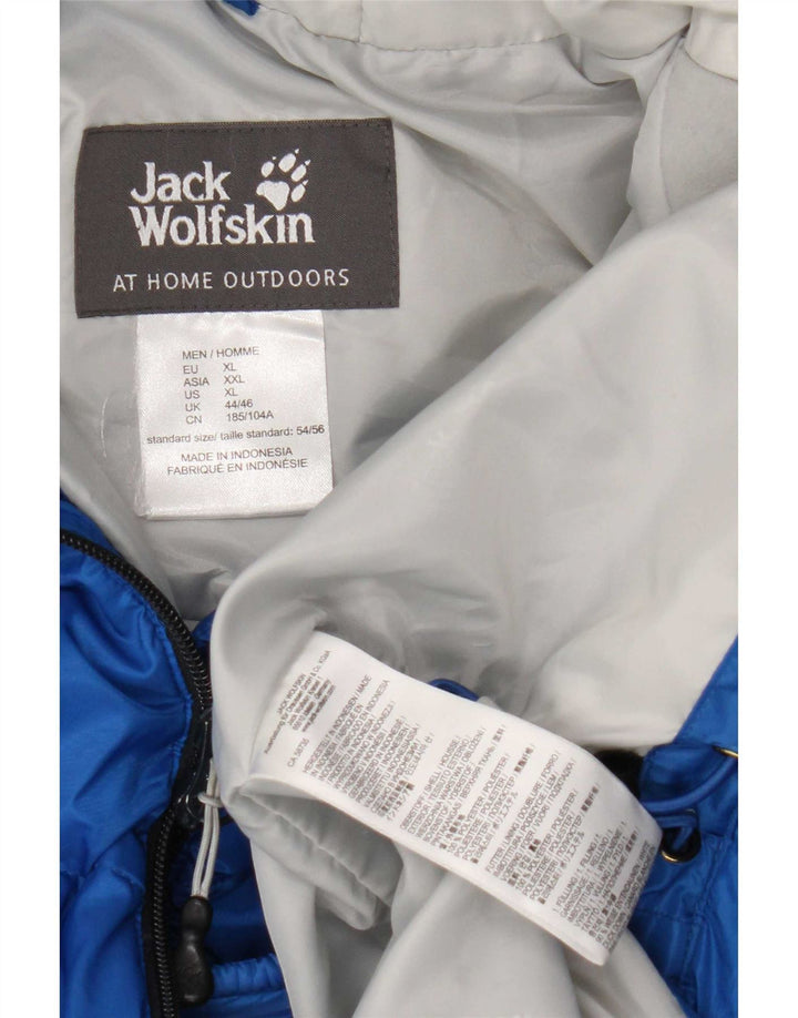 Jack Wolfskin Herre hættepolstret jakke UK 44/46 XL Blå Polyester