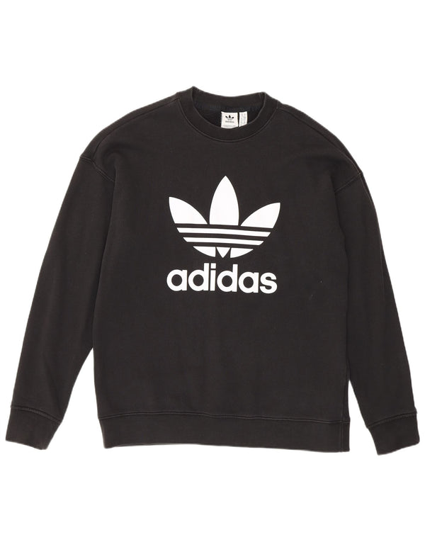 Pulover adidas pentru femei grafic supradimensionat UK 10 mic bumbac negru