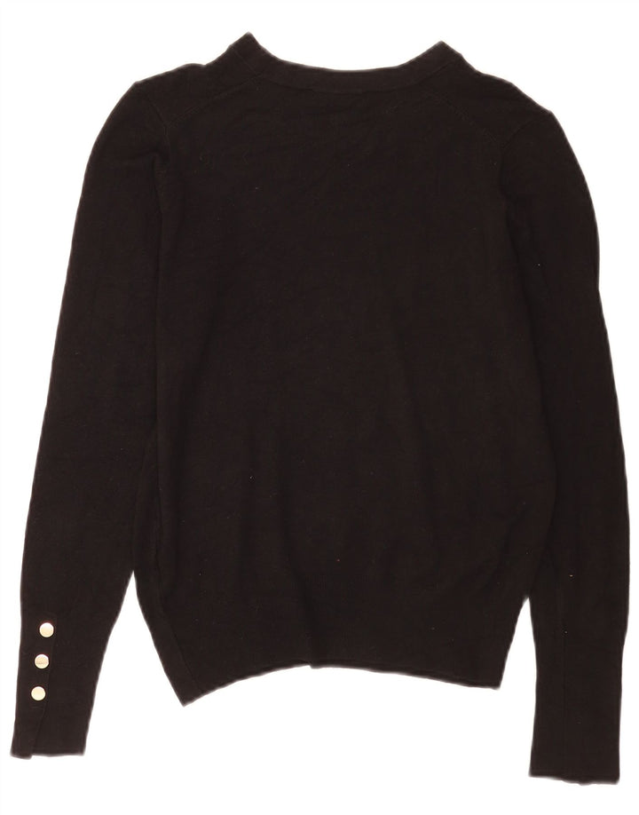 Zara Womens Boat Neck Jumper Sweater UK 12 Medium Black