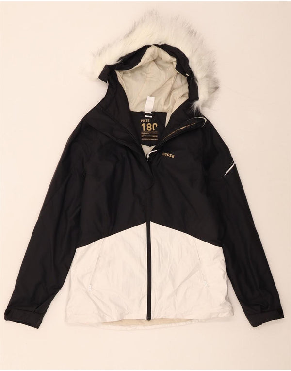 Decathlon - Chaqueta cortavientos con capucha Wedze para mujer, talla 40, color negro
