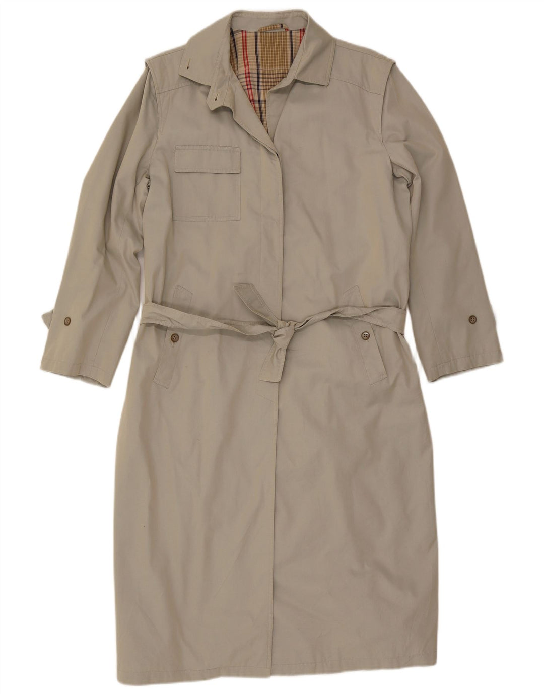 Trench vintage da donna IT 44 in cotone beige medio