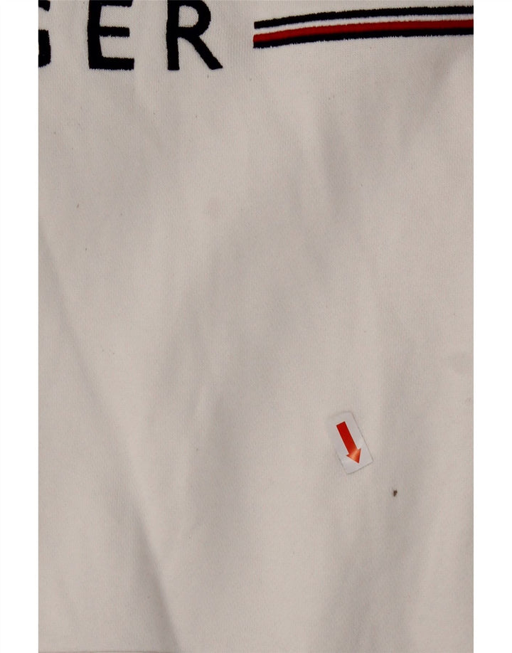 Suéter masculino com capuz gráfico TOMMY HILFIGER grande algodão branco
