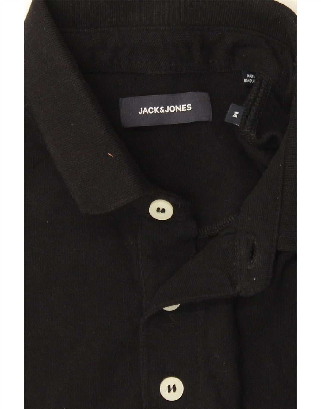 JACK & JONES Mens Polo Shirt Medium Black Cotton Vintage Jack & Jones and Second-Hand Jack & Jones from Messina Hembry 