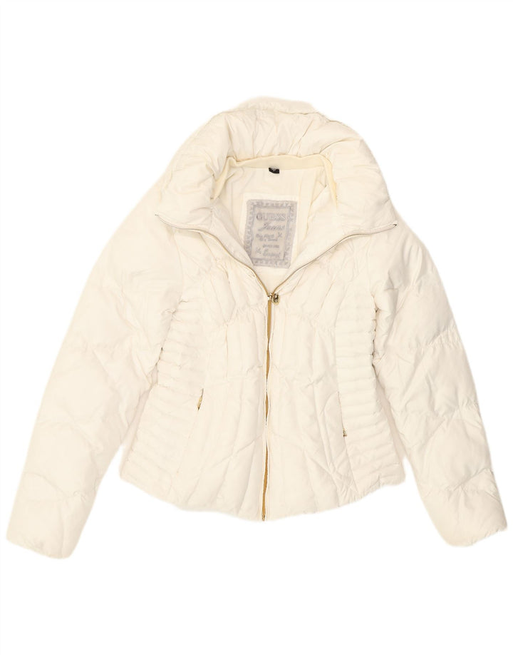 Guess Veste matelassée surdimensionnée pour femme UK 6 XS Blanc Polyester