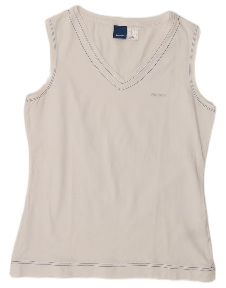 Reebok Womens Vest Top UK 14 Large White Cotton