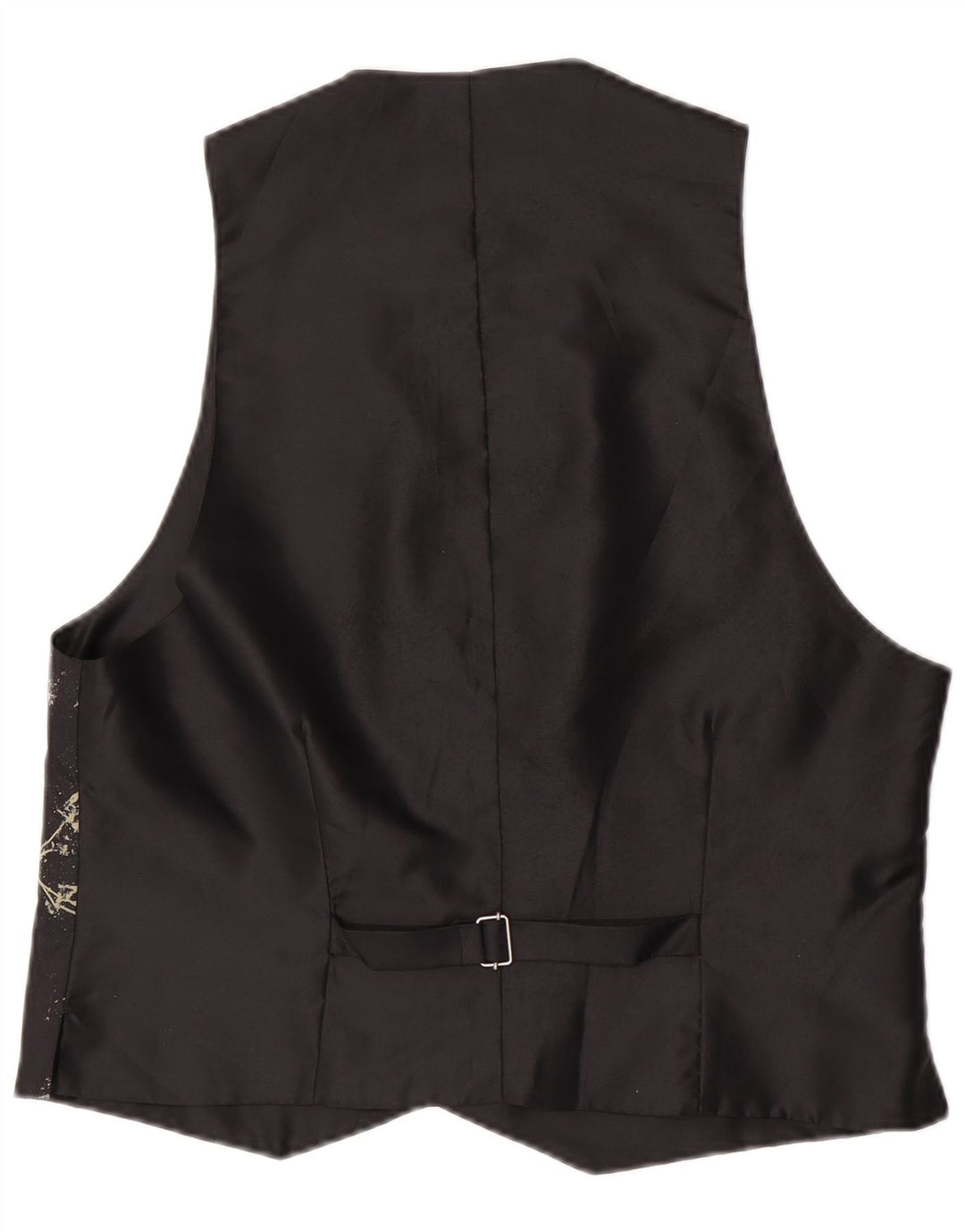 C&A Mens Waistcoat EU 52/54 Large Black Geometric Polyester