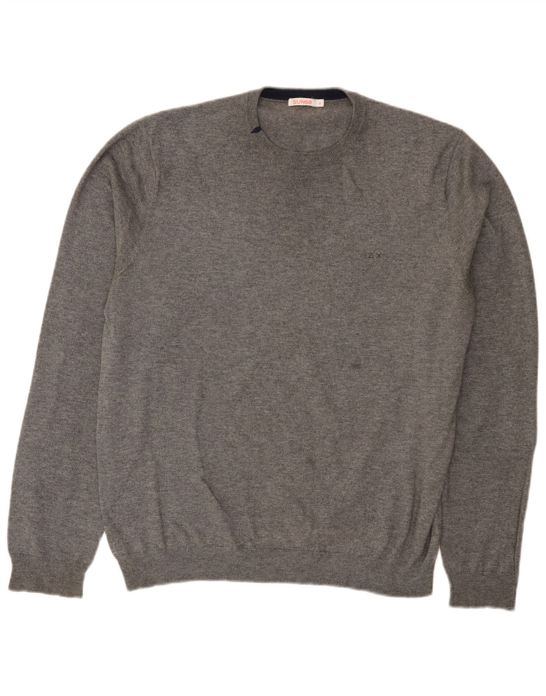 Maglione maglione girocollo vestibilità regolare da uomo Sun68 XL lana grigia