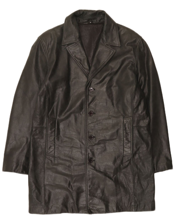 Buffalo Mens Leather Coat UK 38 Medium Black