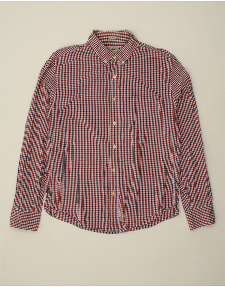 J. CREW Mens Slim Fit Shirt Large Red Check Cotton Vintage J. Crew and Second-Hand J. Crew from Messina Hembry 