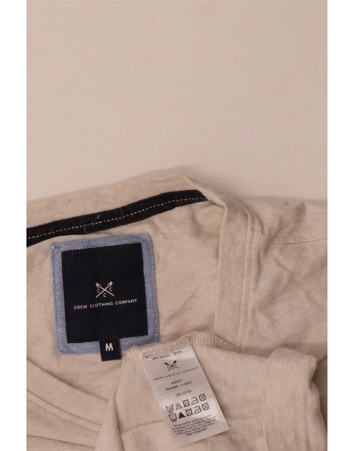 Crew Clothing Mens T-Shirt Top Medium Beige Flecked Cotton