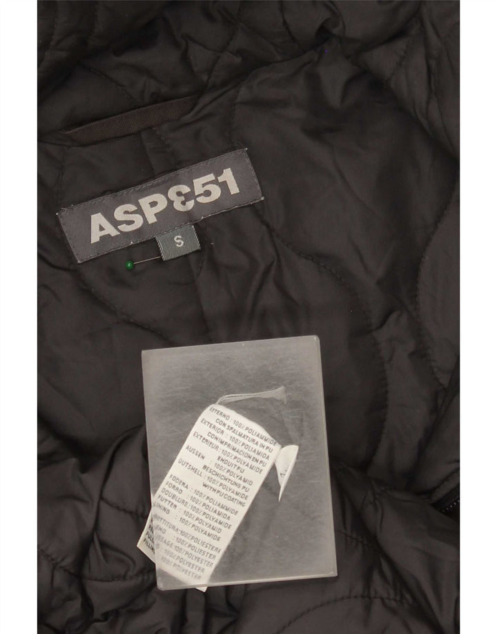 Aspesi Manteau rembourré à capuche pour homme UK 36 Small Gris Polyamide