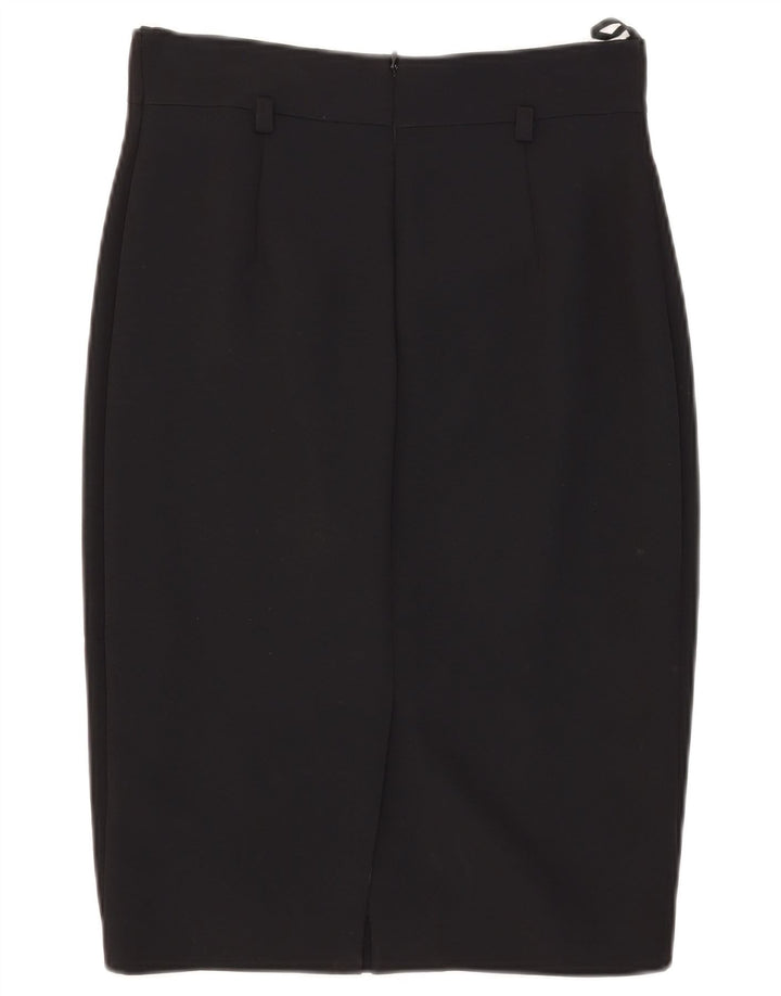 Luisa Spagnoli Womens Pencil Skirt IT 42 Medium W28 Black Acetate