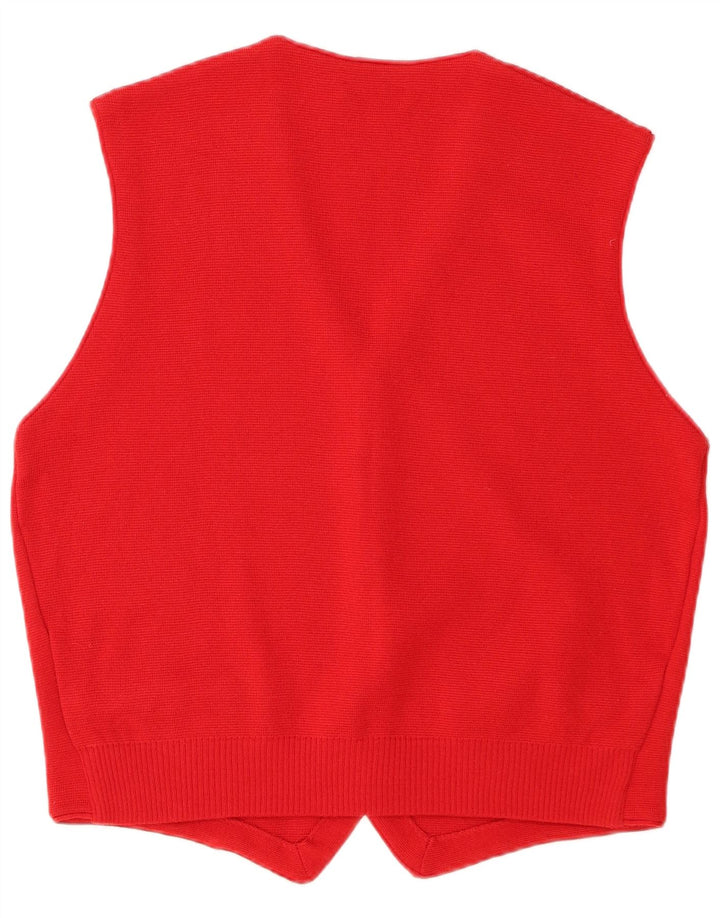 Bramante Mens Waistcoat Medium Red Merino Wool