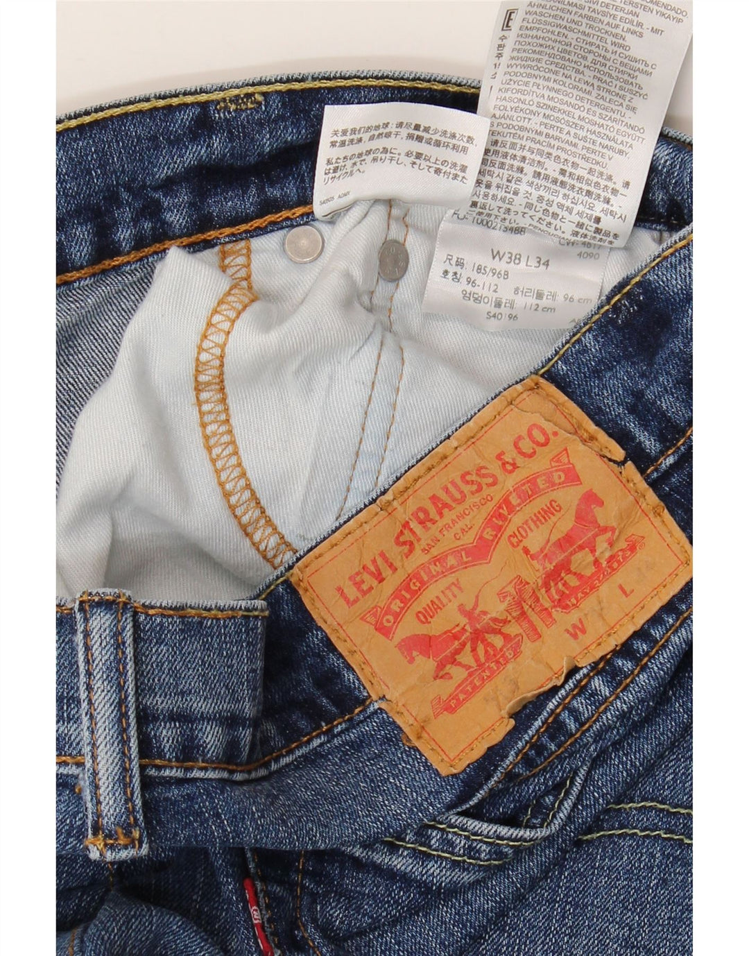 Levi's Mens 518 Straight Jeans W38 L29 Blue Cotton