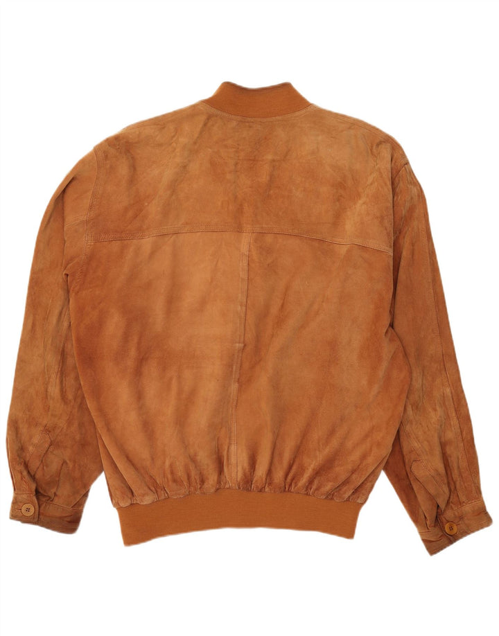 Pielini Mens Suede Bomber Jacket IT 56 3XL Beige