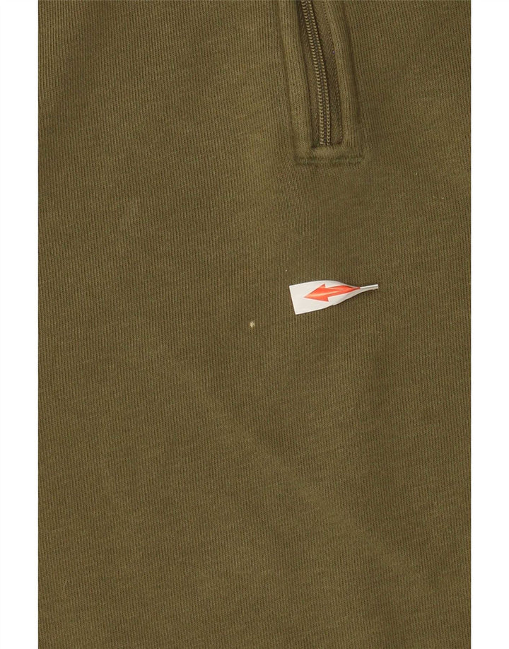 Adidas Womens Oversized Zip Neck Sweatshirt Jumper UK 12 Medium Khaki
