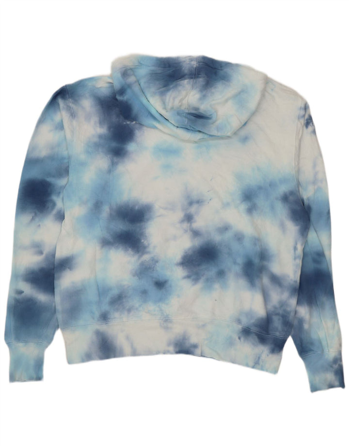Champion Mens Hoodie Jumper Medium Blue Tie Dye Cotton
