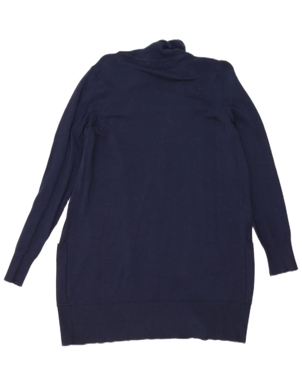 Marks & Spencer Womens Open Cardigan Sweater UK 10 Small Navy Blue Viscose