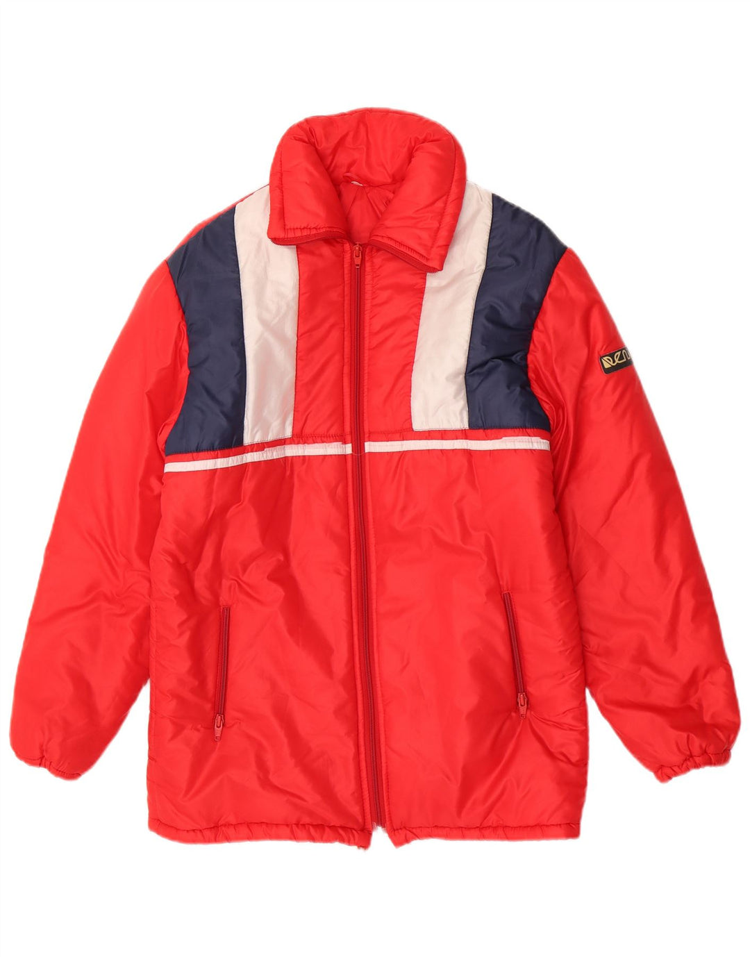Jaqueta corta-vento feminina vintage IT 42 poliamida colorblock vermelho médio