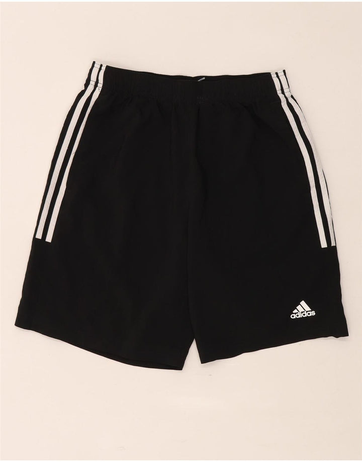 Мужские спортивные шорты Adidas среднего размера из полиэстера черного цвета