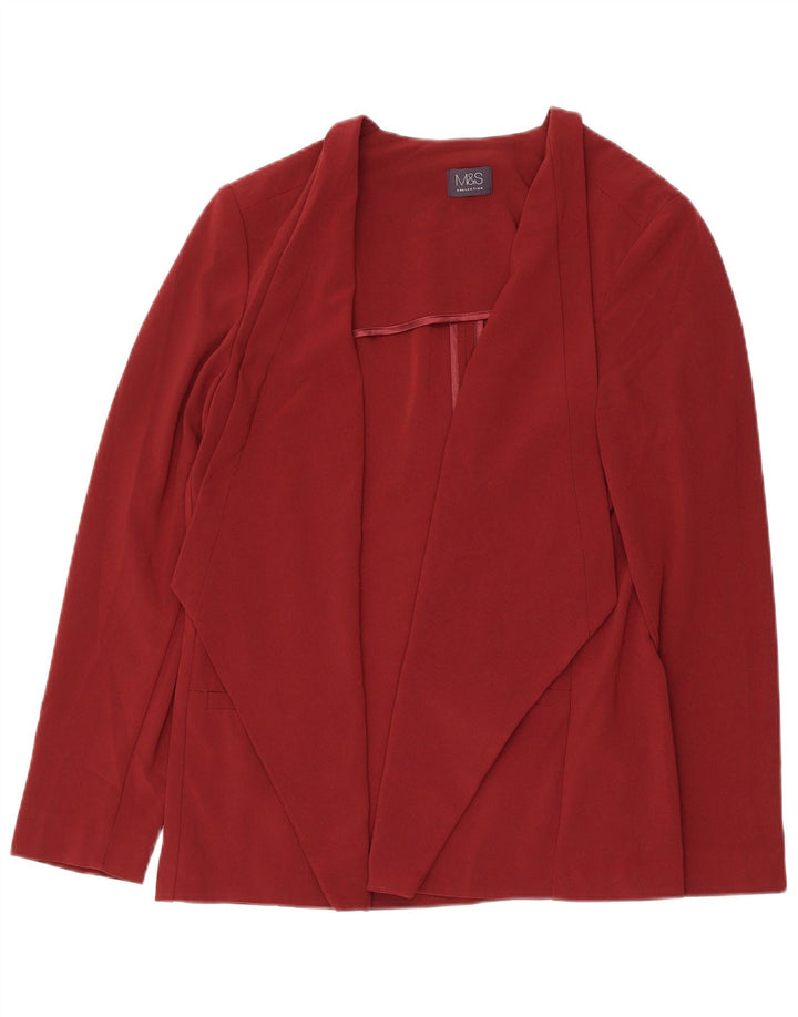 Marks & Spencer Womens Cardigan Top UK 16 Large Burgundy Polyester