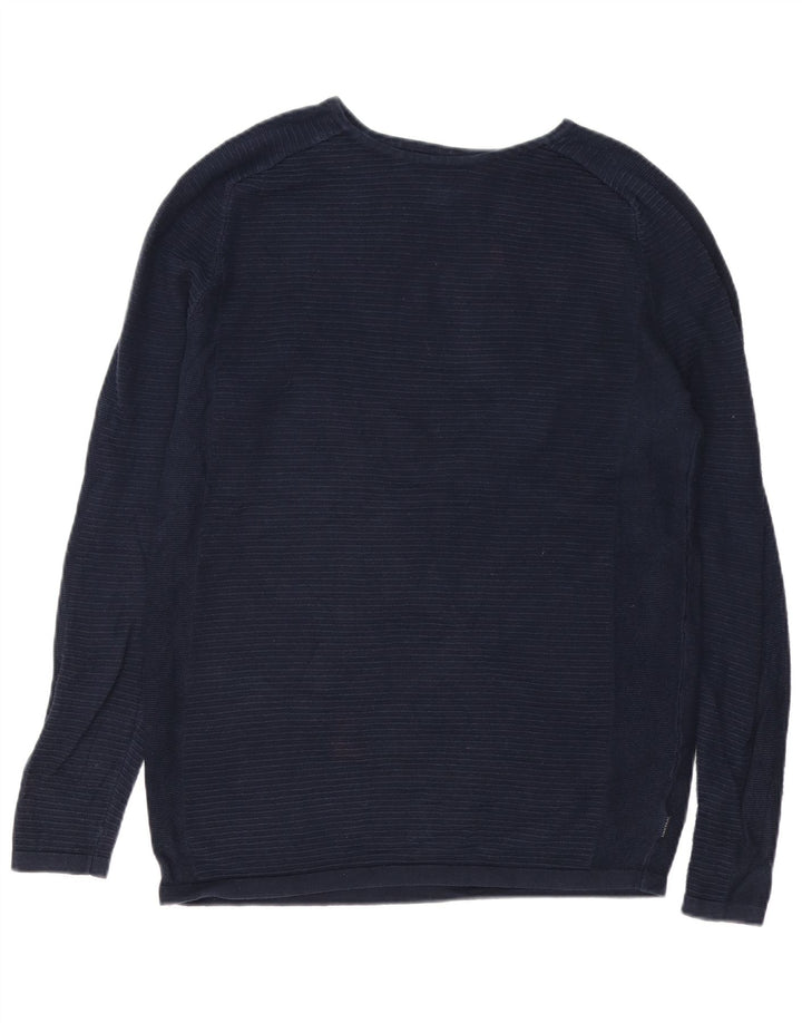 Jack & Jones Herre Top Langærmet Medium Navy Blue Nålestribet Bomuld