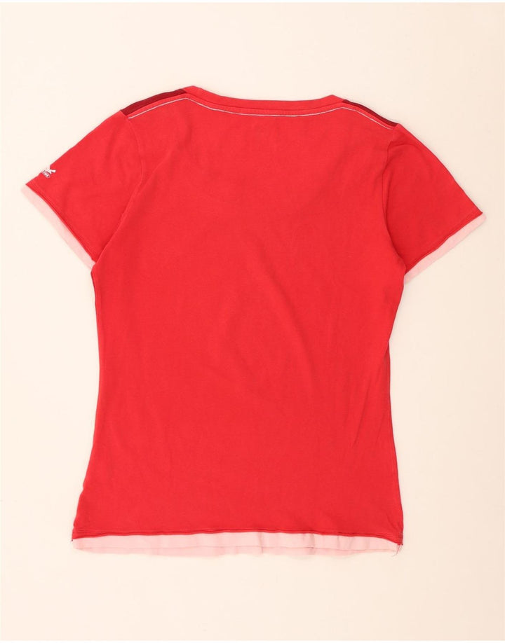 SALEWA Womens T-Shirt Top UK 14 Medium Red Floral