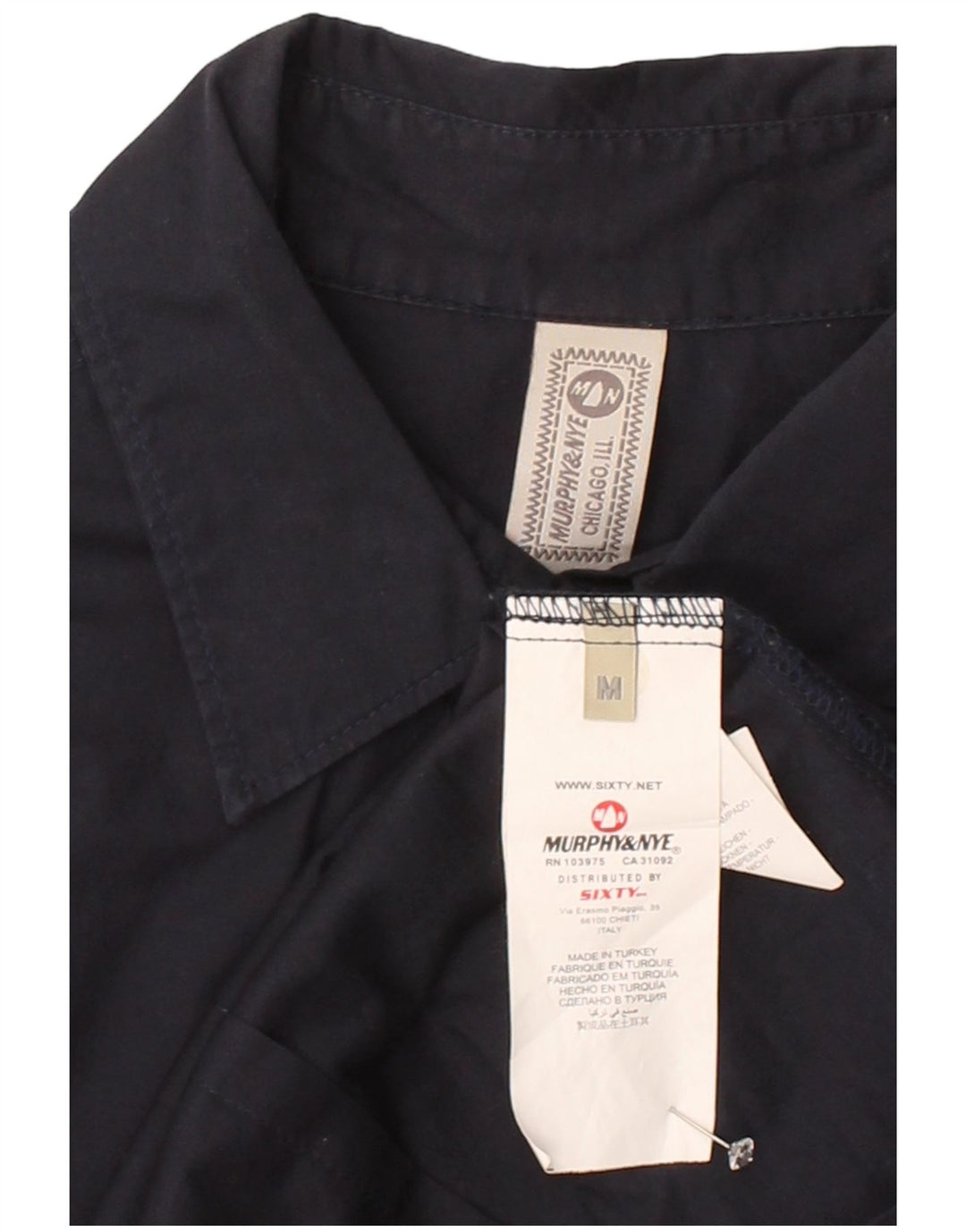 MURPHY & NYE Womens Shirt UK 12 Medium Navy Blue Cotton
